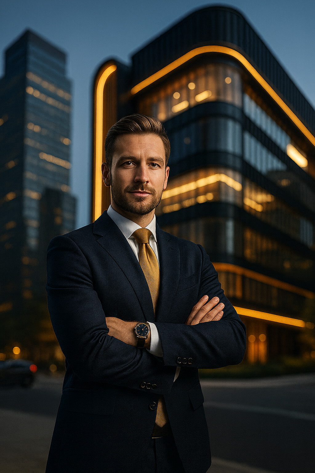 Executive portrait with skyline